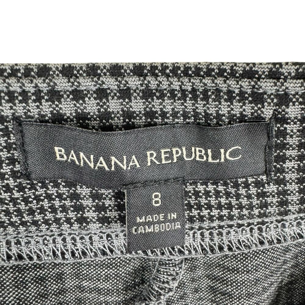 Banana Republic Black White Houndstooth Cropped High Rise Dress Pants Trousers 8 - Picture 5 of 7